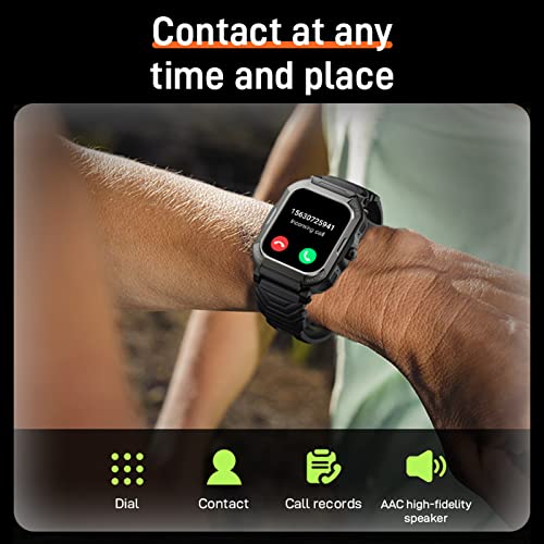 Smart Watches for Men, 1.91'' HD Fitness Activity Tracker Watch with Blood Pressure/Heart Rate Monitor/Blood Oxygen, IX68 Waterproof black Military Outdoors Sport Watch Compatible with iOS and Android - Image 3