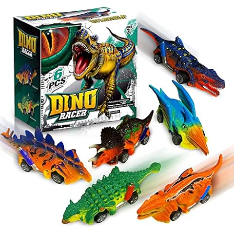 weeyin Boys Toys for 3-10 Year Old, 6pcs Dinosaur Car Toys for Boys Girls Age 3 4 5 6 Dinosaur Pull Back Car Toys for 3 4 5 10 Year Old Boys Gifts Stocking Fillers for Kids Cover