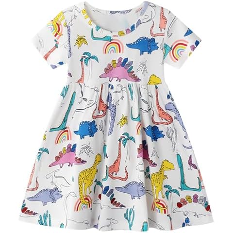 Hongshilian Girls Cotton Cartoon Print Dress Cover