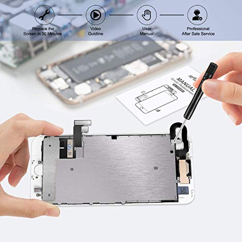 Compatible with iPhone 8 Plus Screen Replacement White Pre-Assembled LCD for iPhone 8 Plus Touch Screen Digitizer Full Assembly with Front Camera Earpiece Sensor Repair Kit+ Adhesive Strips (White) - Thumbnail 3