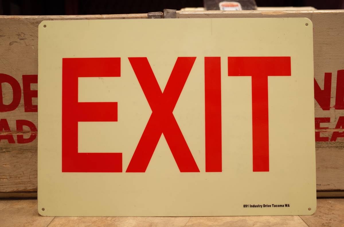 Amazon.co.jp: SECURITY SIGN セキュリティ ロードサイン EXIT