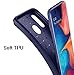 Teayoha Samsung Galaxy A20 Case with Tempered Glass Screen Protector [2 Pack], Carbon Fiber Scratch Resistant, Shock Absorption Soft TPU Drawing Protective Cases Cover for Galaxy A30 -Deep Blue