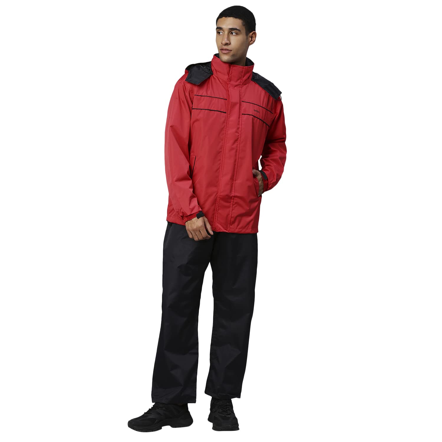 ZEELMen's Raincoat with Adjustable Hood, Stylish Jacket with Pockets, Waterproof Pant with Carrying Pouch | JS509_Series | |