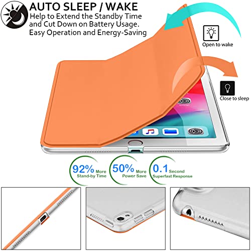 Image of DuraSafe Cases for iPad 10.5 Inch 2017 Air 3 2019 [ PRO 10.5 Air 3rd Gen ] A1701 A2152 A2123 MUUL2HN /A MUUK2HN /A MUUJ2HN /A MQDX2HN /A MQDY2HN /AiPad Cover with Translucent Frosted Hard Back - Orange