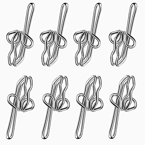 Curtains Hooks 100 Pcs Metal Curtain Hooks Heavy Duty Curtain Hooks Metal Curtain Header Tape Drapery Hooks Chrome Silver Rust Resistant.