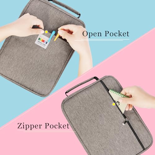 Image of 274 Slot Colored Pencil Case Pen Bag with Zipper for Artist Storage Organizer for Watercolor Pencil Gel Pen Marker Highlighter Large Capacity Handy Pencil Holder(Gray)