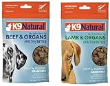 K9 Natural - Grain Free Freeze Dried Dog Treats - Beef Bites 1.76oz & Lamb Bites 1.76oz