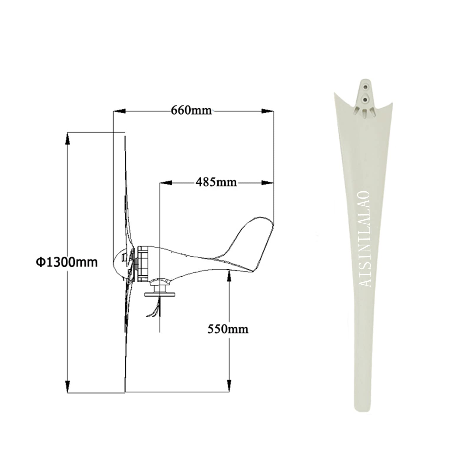 Generatore Eolico Verticale Off-Grid Da 4000 W, Generatore Di Energia Eolica 12 V 24 V 48 V con Regolatore Mppt per Casa E Campeggio (Bianco)