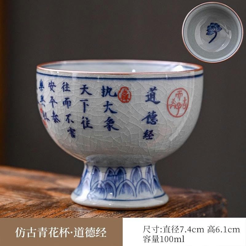 Zestaw do herbaty Chiński zestaw do herbaty, 7,4 * 6,1 CM Niebiesko-biały porcelanowy kubek do herbaty Ceramiczny kielich Porcelanowy wina Kubek kawy(Qingming River Map)
