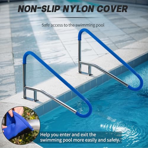 Barandal para piscina 55x32 pulg acero inox miniatura 5