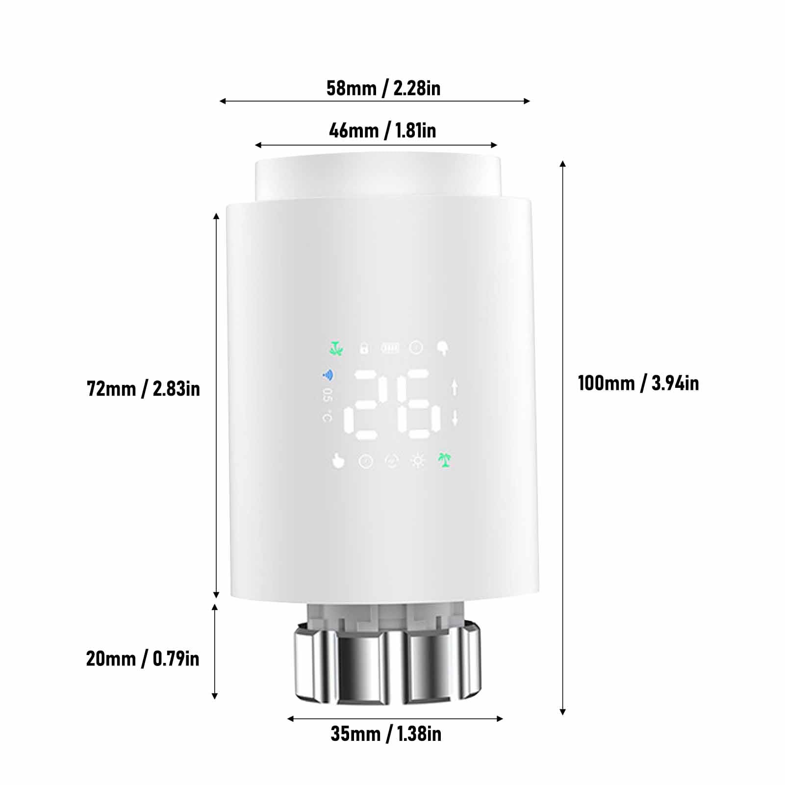 Valvola termica intelligente programmabile app, controllo vocale, WiFi, termostato Zigbee, valvola di riscaldamento per casa, hotel, ABS, bianco