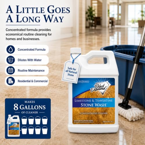 Image of Limestone and Travertine Floor Cleaner: Natural Stone, Marble, Slate Ph Neutral . 1 Gallon Concentrate
