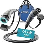 Type 2 Charging Cable 7.4kW | 32A | 5M | 1-Phase | Mode 3 | 5 Metre Type 2 to Type 2 EV Charging Cable 7kW Electric Car Charger, Fast EV Vehicle Charger - Made in Holland – With Storage Bag