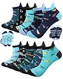 Haysandy 10 Pairs Funny Fishing Socks for Men Novelty Fish Casual Ankle Socks Summer Birthday Father's Day...