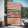 Modern Shade 6 x4 ft Louvered Wood Privacy Fence Panel Adjustable Screen with Louverd Slats, FSC Certified Natural Cedar, Freestanding or Mounted Outdoor Privacy Fence for Deck Privacy Screen