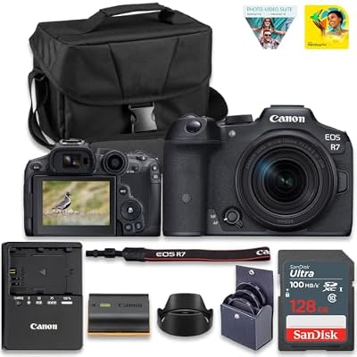 Canon EOS R7 Mirrorless Camera with RF-S 18-150mm f/3.5-6.3 is STM Lens | 32.5 MP Image Quality, 4K 60p Video, DIGIC X Image Processor, Dual Pixel CMOS AF, Professional + 128GB Card + Camera Case