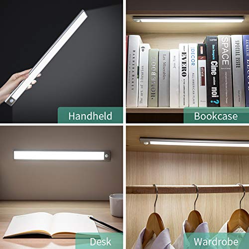 Closet Lights Battery Operated Motion Sensor,Homelife 78 Led Bars Under Cabinet Lighting,Rechargeable Wireless Bright Magnetic Under-Counter Light Fixtures Stick on Garage Kitchen Stair Sink Room - Thumbnail 7