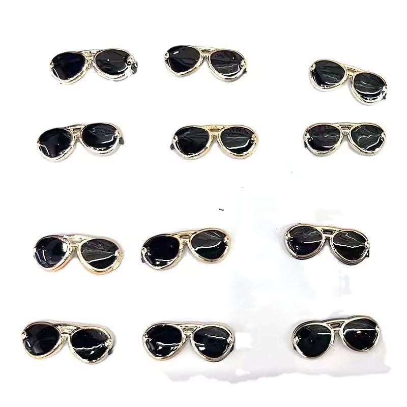 Seadiquiet 20 Pcs Black Enamel Sunglasses Charms Pendants Jewelry Accessories,DIY Fun and Sophisticated Charm Sunglasses for Necklace Bracelet Making,Jewelry Making Charms,Beading and Making