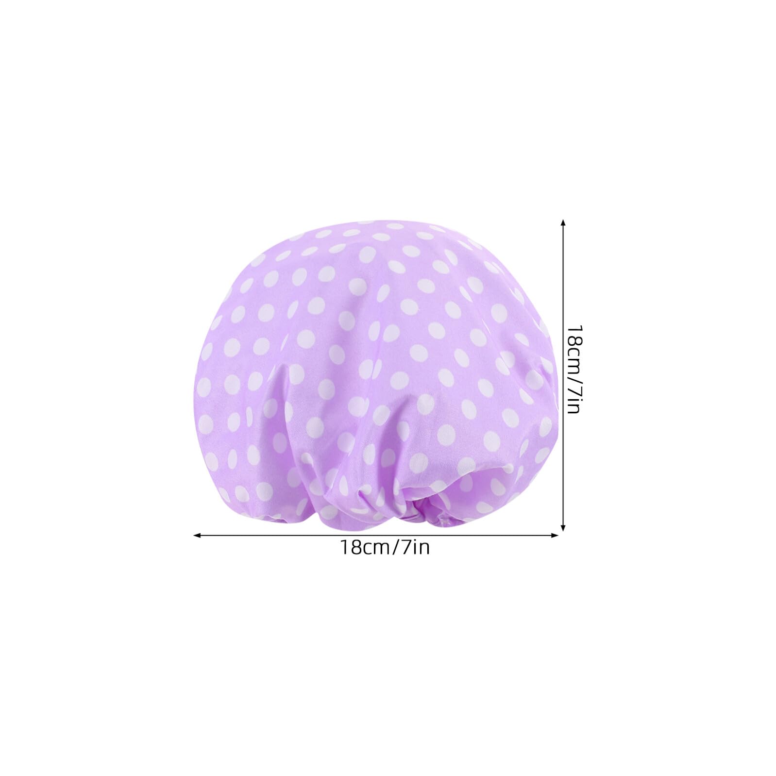 WOONEKY 2 Stück Wasserdichte Duschhauben für Damen Doppellagige Elastische Badehauben mit Modischem Punkte-design Wiederverwendbare Stylische Badekappen für Langes und Kurzes Haar
