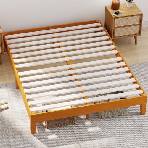 BLKMTY Queen Wood Bed Frame with Storage, No Box Spring
