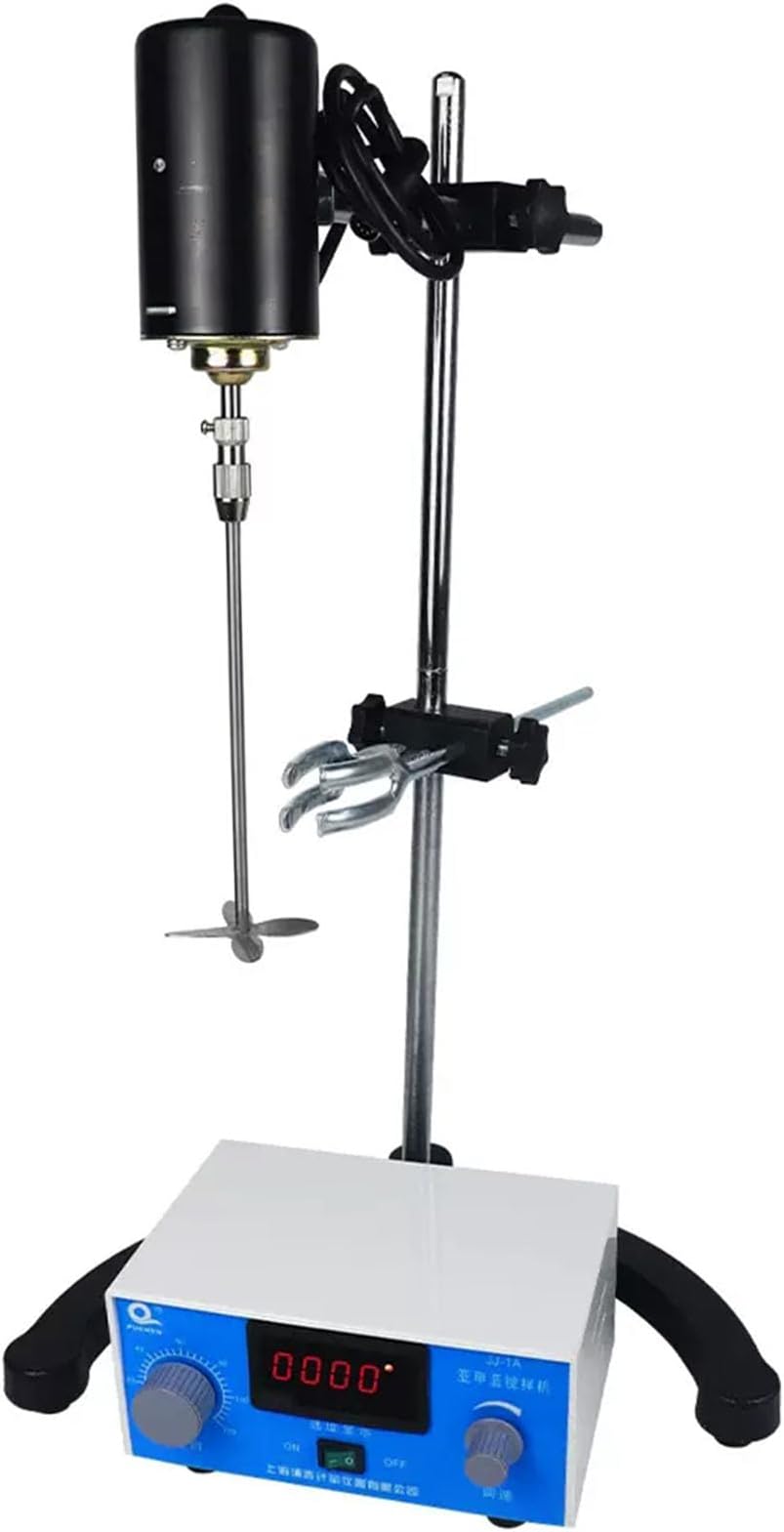 100W Digital Display Strong Electric Mixer, Lab Digital Overhead Stirrer, Heavy Duty Lab Mixer, 0~2400r/min Adjustable Speed, 0~120min Timing, Lab Quality Stainless SteelStirrer