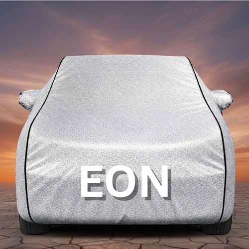 Image of Premium Silver Series 100% Waterproof Car Body Cover for Eon Cover (All Models) with Mirror Pockets | Triple Stitched, Elastic, Custom Fit, Heat Resistant, Anti-Dust, All-Weather Cover