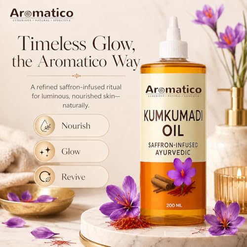 Image of AROMATICO Kumkumadi Face Oil | Ayurvedic Formula for Brightening & Glowing Skin | Hydrating & Instant Radiance - 200 ml