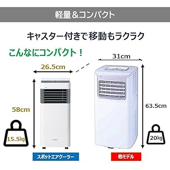最新モデル 3-in-1移動式エアコン 本体 Amazon | スポットクーラー 家庭用 ポータブルエアコン【2024年