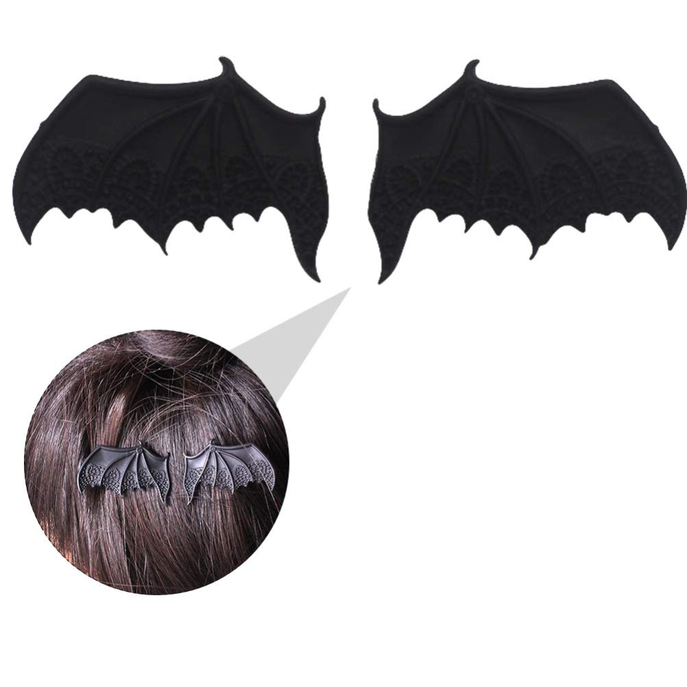 FRCOLOR Halloween Bat Hair Clip Hairpin,Metal Gothic Hair Clips Bat Wings Clips Custume for Adult,Women,2pcs(Mixed Color) - Image 3