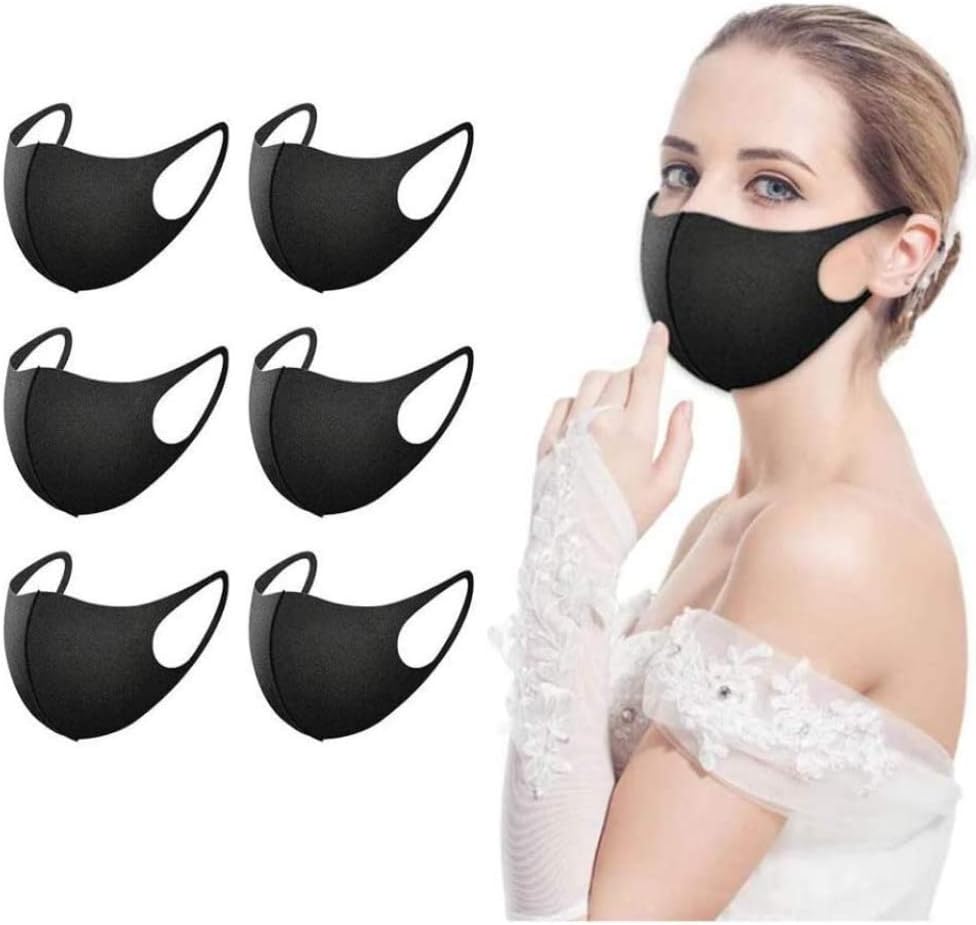 VinpieBFM06 6 Pack Face, Anti Dust, Unisex Carbon Fiber, Mouth, Reusable & Washable Masks for Running, Cycling, Skiing Motorbikes, Outdoor Activities(Black), 6 Count (Pack of 1)
