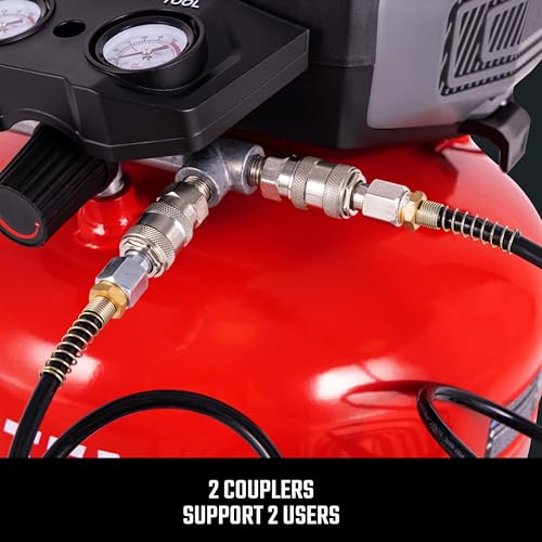 Craftsman Air Compressors 6 Gallon Portable Pancake Air Compressor,Oil Free Max 150 Psi 1.0HP 2.6 CFM@90PSI Electric Air Compressor Shop Air Compressor, CMXECXA02106410