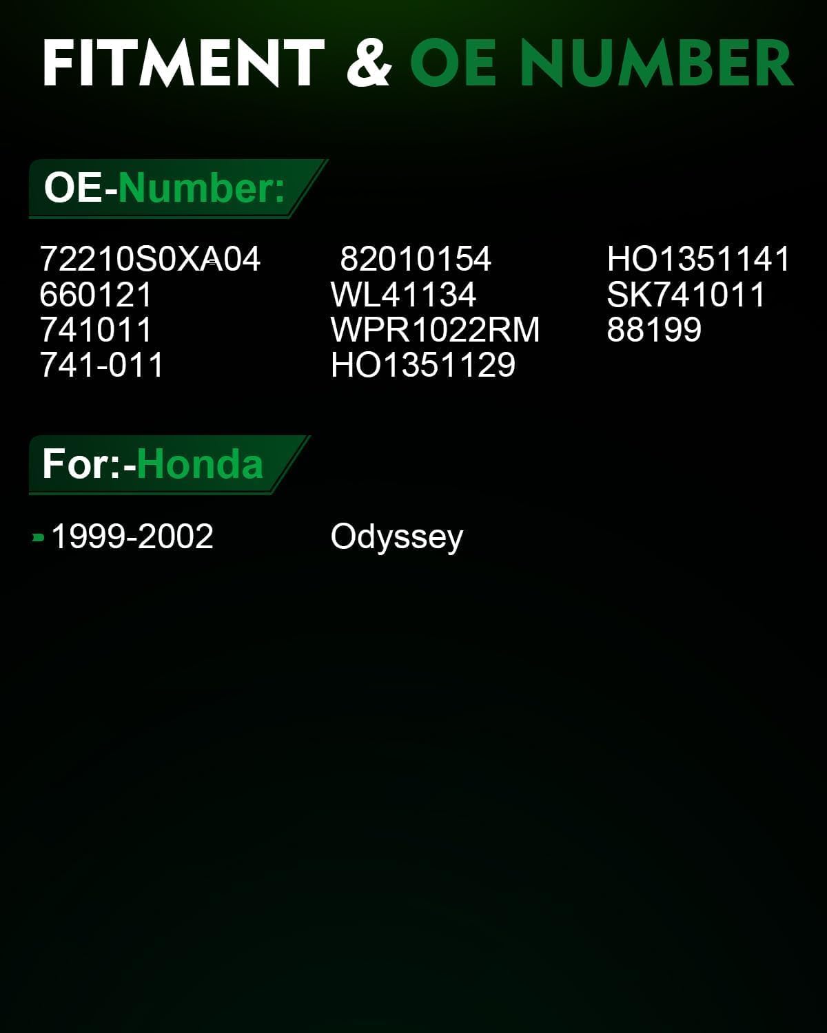 AOTPAT Front Right Passenger Side Power Window Regulator with Motor for:-Honda Odyssey 1999 2000 2001 2002, for Odyssey 99 00 01 02, 2 Pins Connector Replace# ‎‎72210S0XA04 660121 741011 82010154