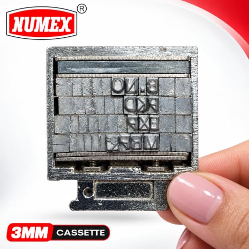 Image of NUMEX 3MM Metal Font Batch Printing Stamp | Heavy Duty Manual Coding Stamp | Prints Batch No., MFG Date, EXP Date & MRP | for 400g-1kg Pouches, Bags, Labels & Craft Use | Made in India