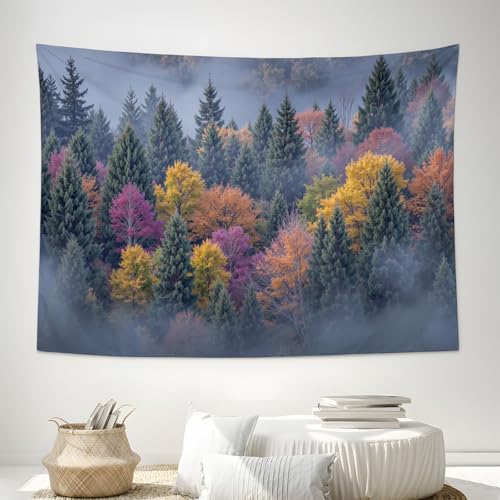 Tapisserie automne vue aérienne pour créer un décor de chambre lumineux