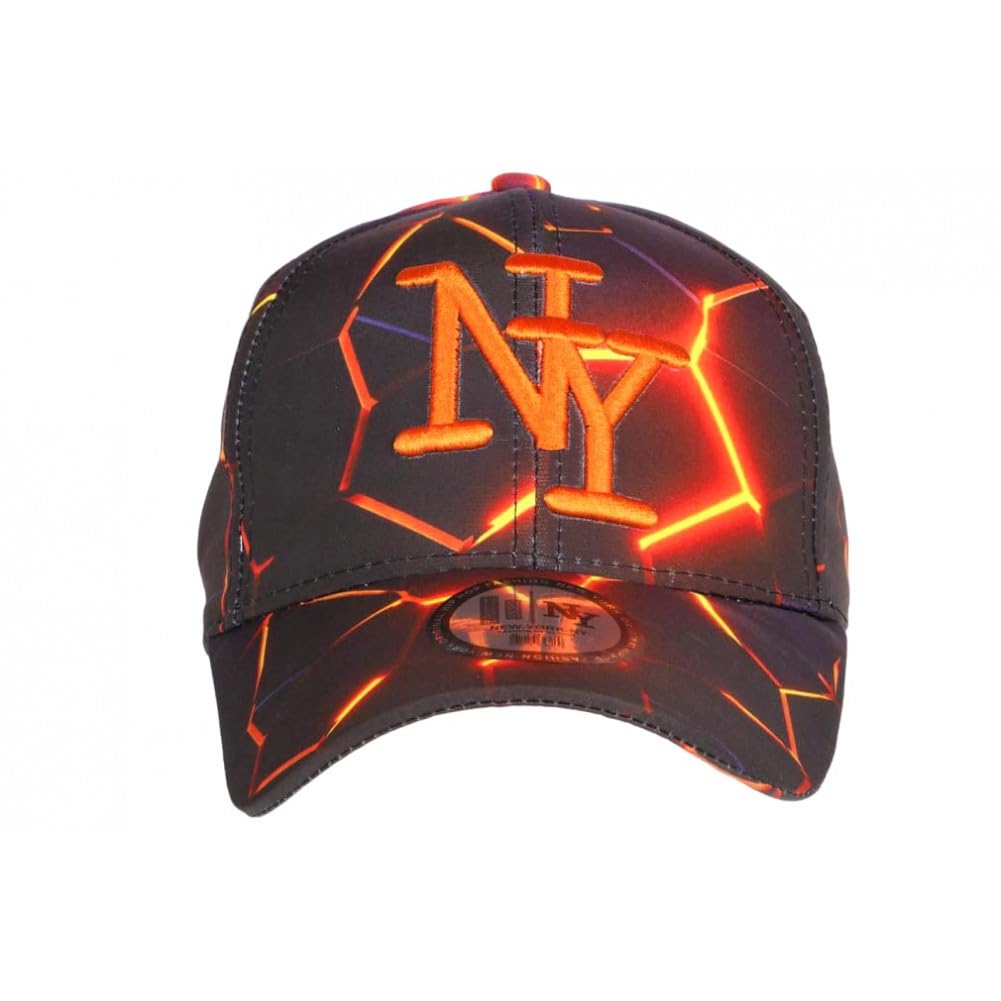 Hip Hop Honour Casquette Enfant Orange et Bleue Originale Badyx NY Baseball de 7 à 12 Ans - Taille Unique - Orange