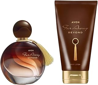 Far Away Beyond Perfume and Body Lotion Set - With Notes of Pear, Jasmine and Madagascan Vanilla - Set of 2 includes - Far Away Beyond Parfum 50ml, and Body Lotion 150ml.