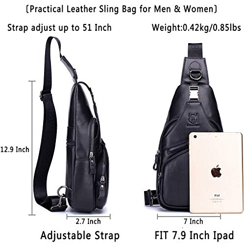 Cross body Bags for Men Leather Sling Bag Casual Daypacks Chest Bags Shoulder Bag Travel Hiking Backpacks2