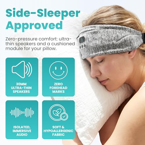 TheraZen Adjustable Wireless Comfort Headband - Bluetooth Headphones Headband for Exercise, Sleep, Travel, and Relaxation - image 7