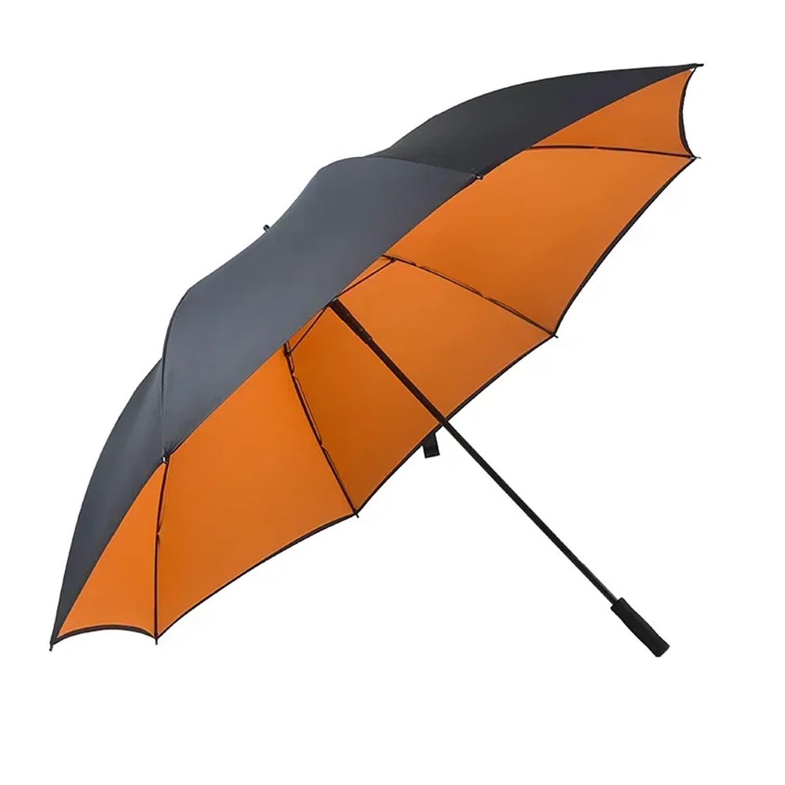 LIZHAYG Umbrella Windproof Strong 185CM Large Golf Umbrella Male Manual Long Handle Resistant UV Protection Parasol Shade Travel Beach Umbrella Windproof Strong(Orange 185cm 8K)