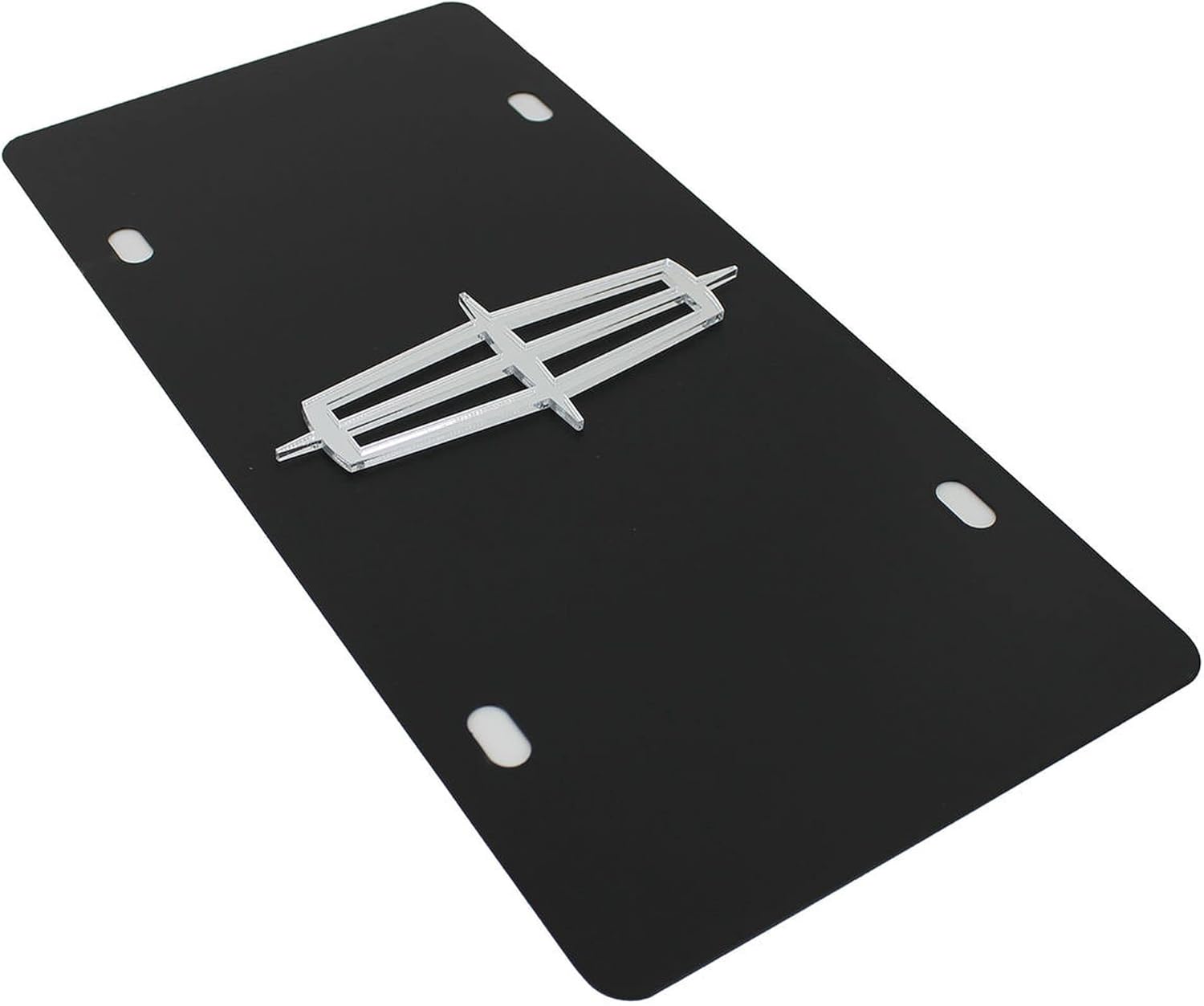 Logo On Carbon Stainless Steel License Plate for Lincoln (Black)