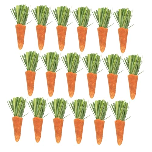 ROMISBABA 18 Piezas de Zanahorias Masticables Naturales para Pequeños Animales Juguetes Dentición de Conejos Hámsteres y Cobayas Suministros Seguros para Mascotas Pequeñas