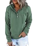 Womens 2025 Hoodies Button Collar Drawstring Hooded Pullover Sweatshirt Casual Long Sleeve Tops Shirts