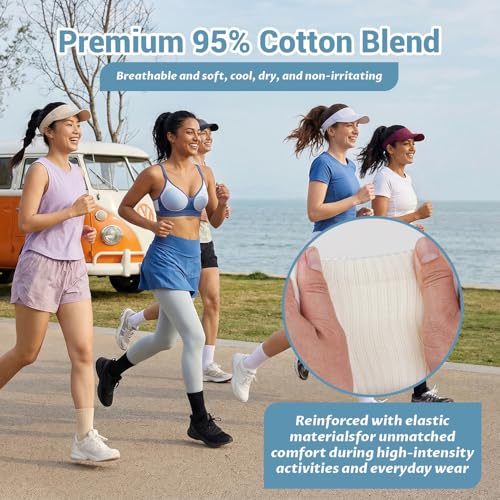 Image of Arch Compression Athletic Socks - 6 Pairs for Women, Moisture Wicking with 95% Cotton, Seamless Toe for Secure Fit
