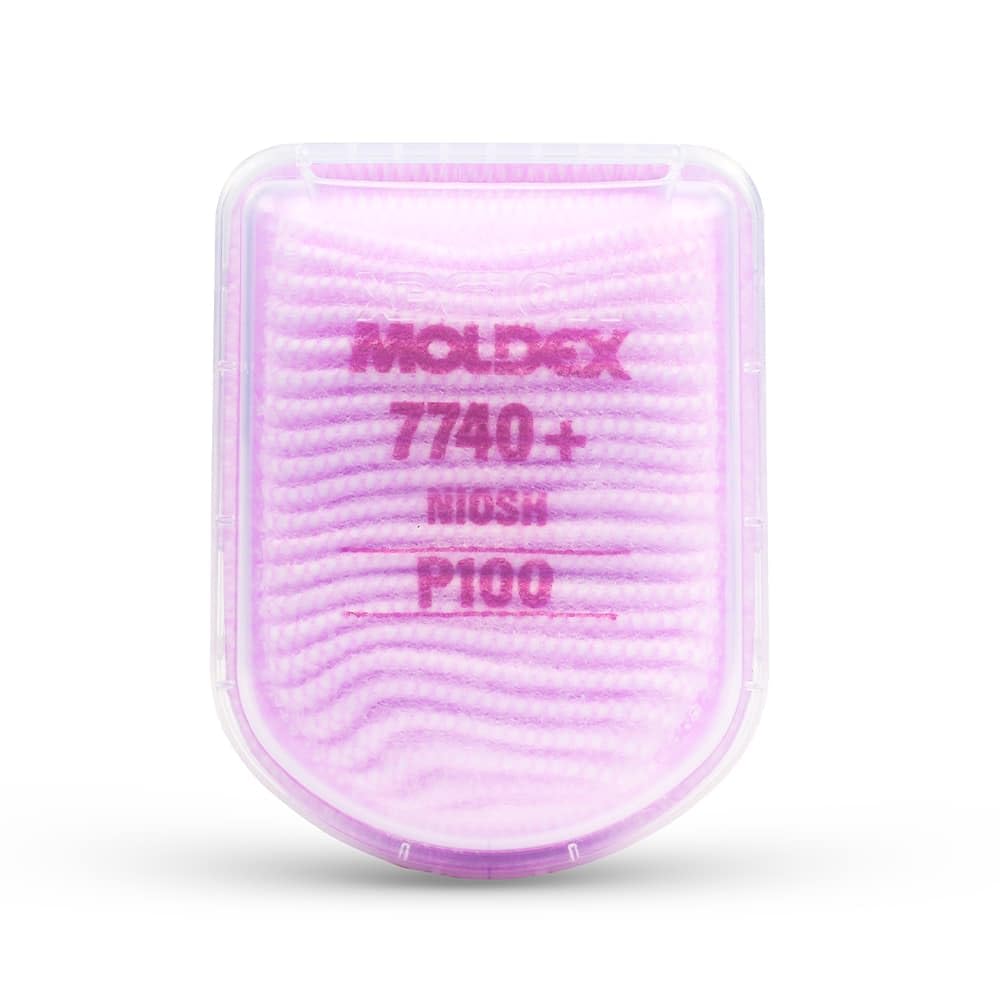 Moldex 7740+ P100+ Particulate Filter with IonicAir Filtration Technology (1 Pair), Pink