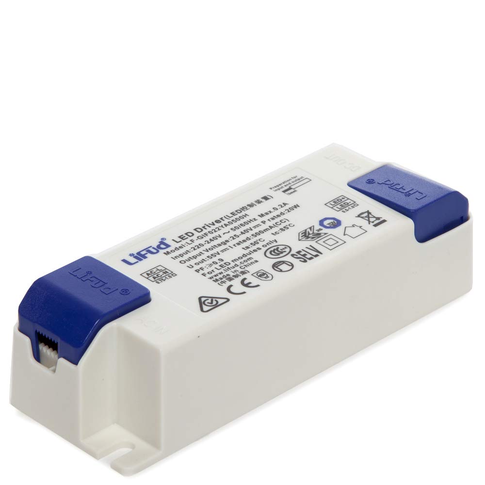 LIFUD LED-Treiber 20W – 220–240V AC Auf 25–40V DC, Flimmerfrei, IP20, 5 Jahre Garantie