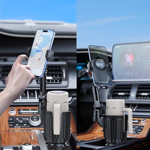 Uchwyt na kubek uchwyt na telefon na butelkę samochodową dostępny uchwyt na kubek uchwyt na telefon kołyska z długim ramieniem 360 stopni do iPhone'a Galaxy Google 4 do 7 cali smartfona, większości