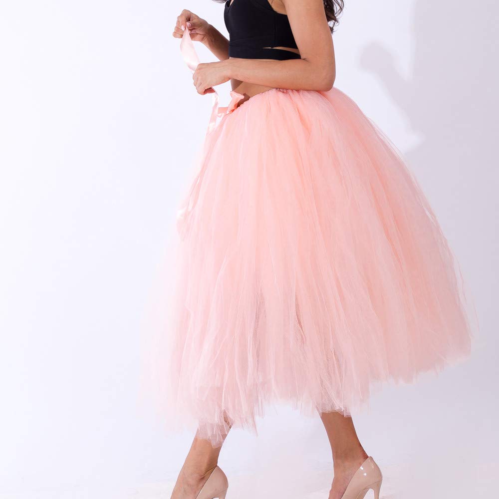 Frauen Mesh TüllTutu Rock Brautjungfer Prinzessin Rock Bubble Umstandsrock Gummizug