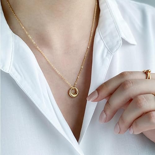 Miniatura 2 de LLWOM Collar de oro para mujer, collar de estrella de David con circonita cúbica chapada en oro de 14 quilates, collar contra el mal de ojo, collar