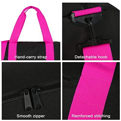 Kdwave Large Sports Gym Bag - Shoulder Weekender Bag For Women, Travel Duffle Bag With Adjustable Strap Black/Fuchsia #TOP4