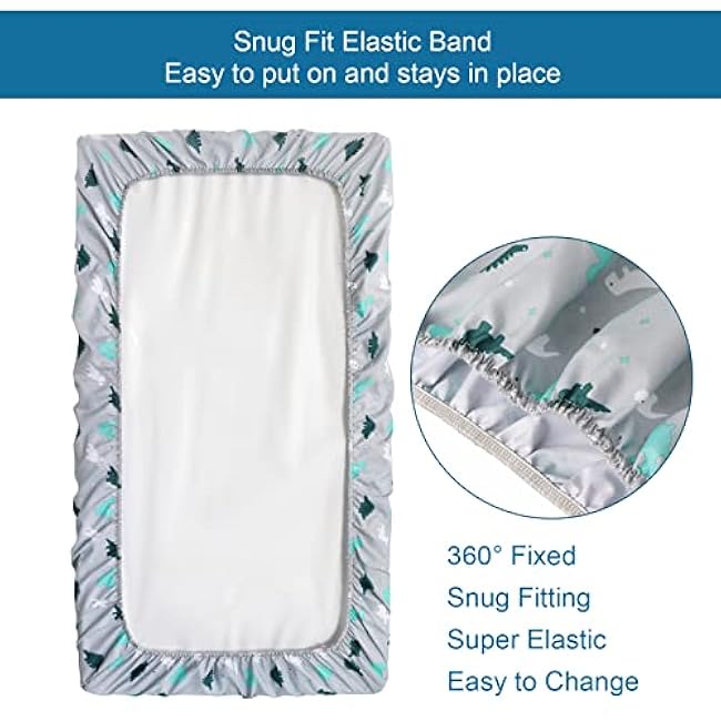 SPRINGSPIRIT 2-Piece Toddler Sheet Set Microfiber, Toddler Bedding Set Includes Crib Sheets Set and Envelope Pillowcase, Silky Soft, Breathable and Lightweight, Dinosaur